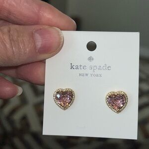 NEW Kate Spade My Love Pink Heart Studs